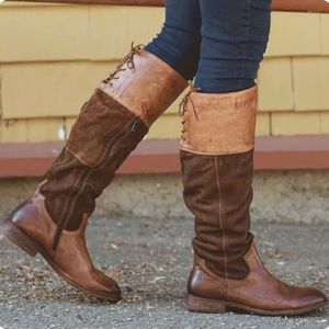 ROAN BOOTS NATTY-TAN BURNISHED Women’s Tall Leather Riding Boots Size 10